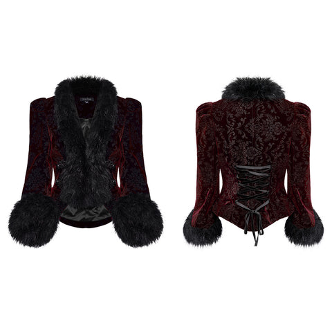 GOTH embossed velvet short jacket