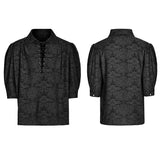 Goth jacquard half sleeve shirt