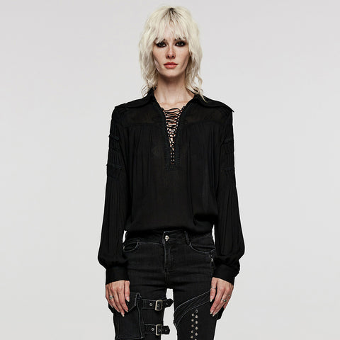 Deep V-neck Goth Shirt