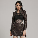 Punk Spikes Short Leather Jacket