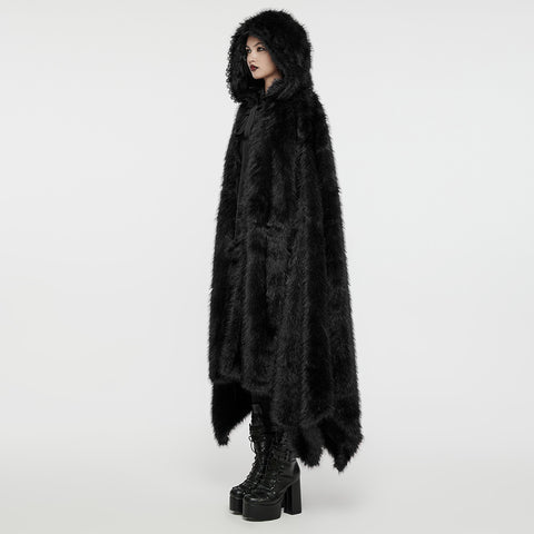 Goth Asymmetric Plush Cloak