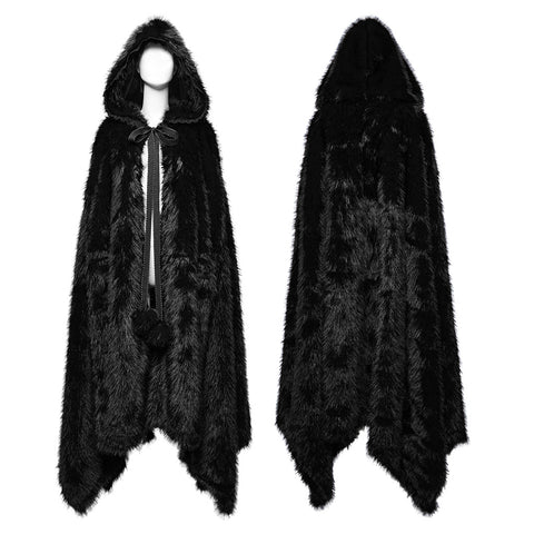 Goth Asymmetric Plush Cloak