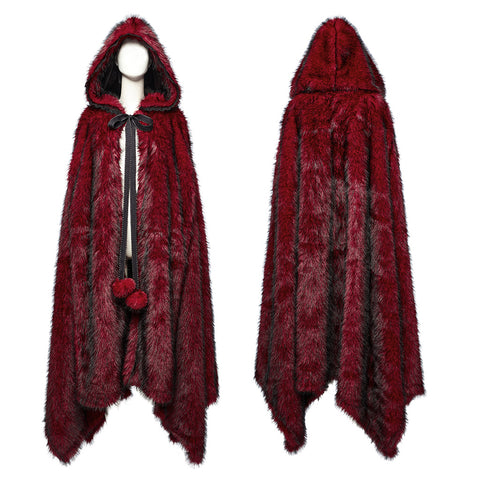 Goth Asymmetric Plush Cloak
