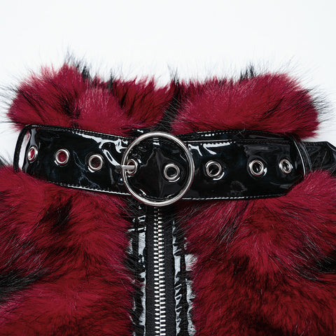 Punk personalized short fur jacket