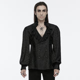 Jacquard Ruffled Collar Shirt