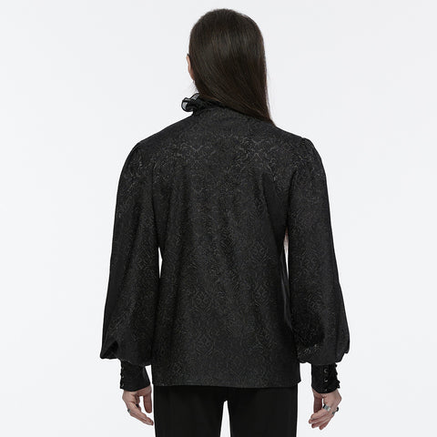 Jacquard Ruffled Collar Shirt