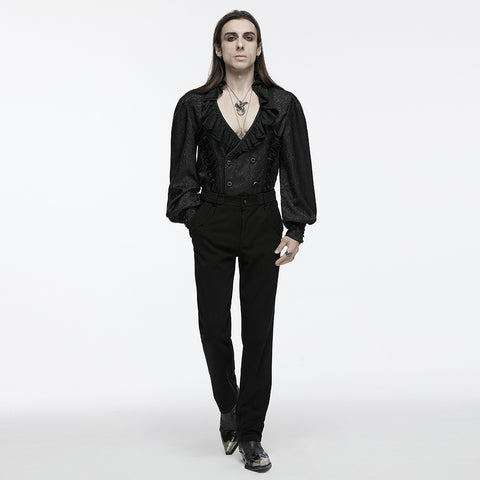 Jacquard Ruffled Collar Shirt