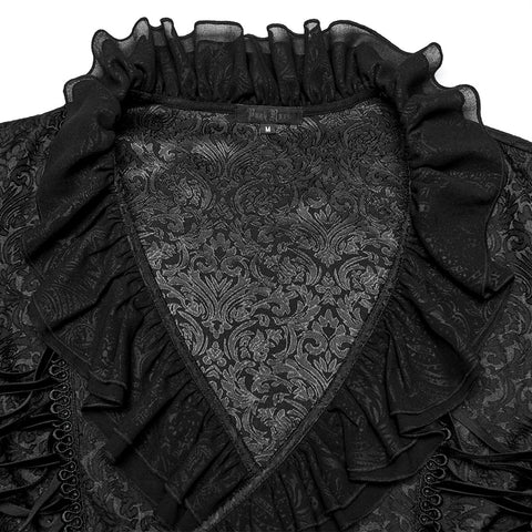 Jacquard Ruffled Collar Shirt