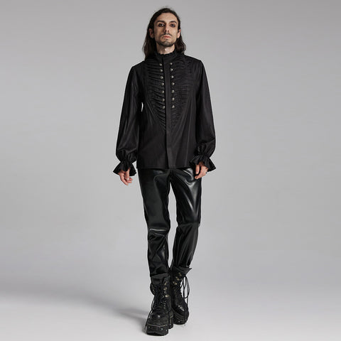 Goth Exquisite 3D Pleated Shirt