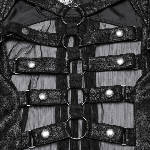 Punk personalized hollow skeleton vest