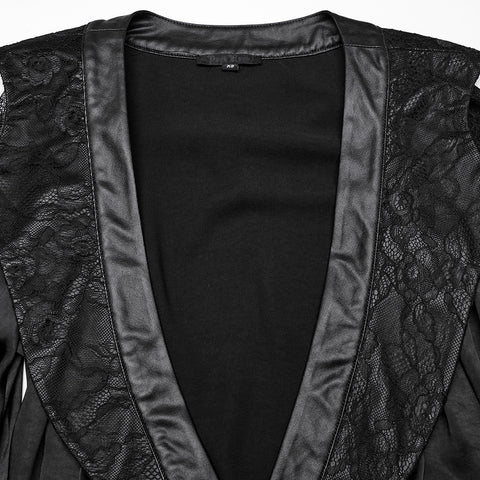 Goth asymmetric lapel kimono