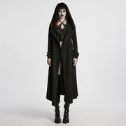 Punk hooded cut washed jacket