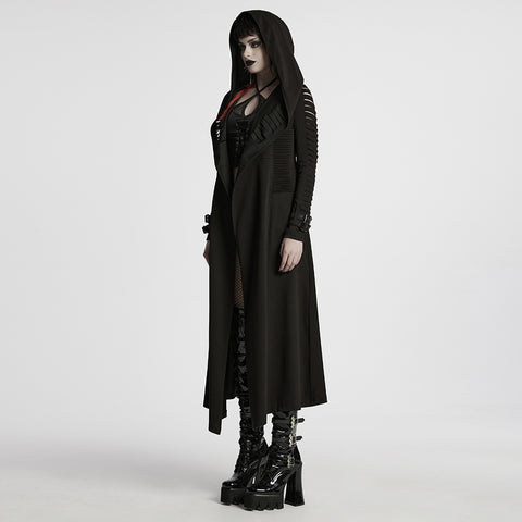 Punk hooded cut washed jacket