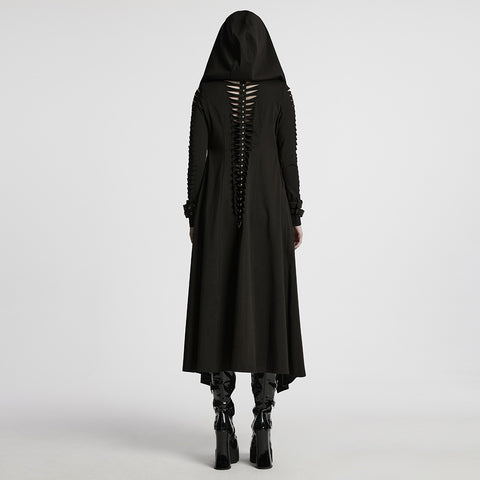 Punk hooded cut washed jacket