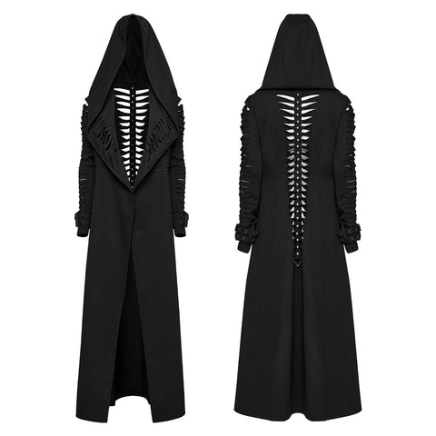 Punk hooded cut washed jacket