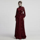 Retro embroidered velvet shirt