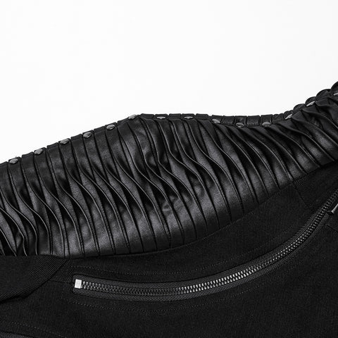 Punk ultra short motorcycle jacket