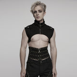 Punk denim ultra short vest
