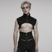 Punk denim ultra short vest