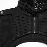 Punk denim ultra short vest