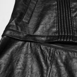 Detachable punk leather  jacket