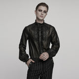 Goth glossy chiffon gemstone shirt