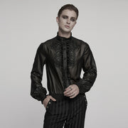 Goth glossy chiffon gemstone shirt