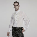 Goth glossy chiffon gemstone shirt