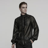 Goth glossy chiffon gemstone shirt