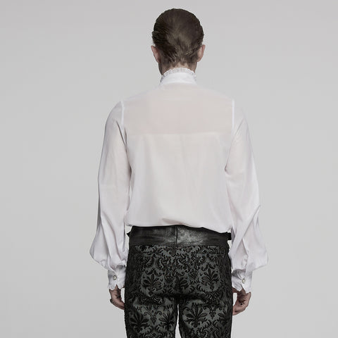 Goth glossy chiffon gemstone shirt
