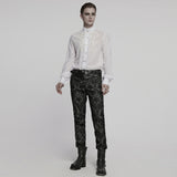 Goth glossy chiffon gemstone shirt