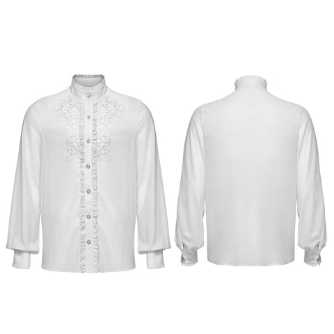 Goth glossy chiffon gemstone shirt