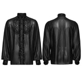 Goth glossy chiffon gemstone shirt