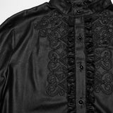 Goth glossy chiffon gemstone shirt