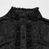 Goth glossy chiffon gemstone shirt