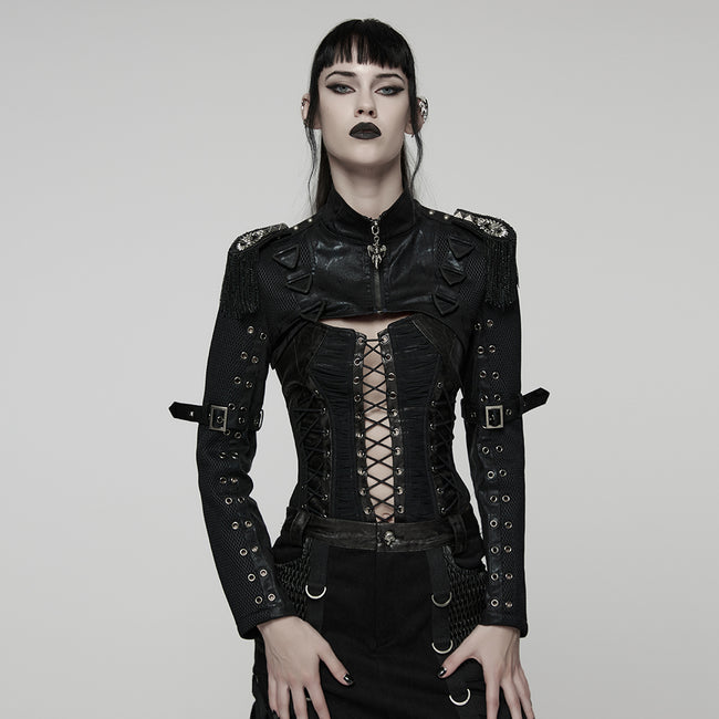 Punk Metal rock Ultra-Short Jacket For Women