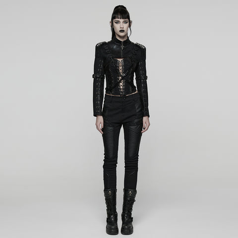 Punk Metal rock Ultra-Short Jacket For Women