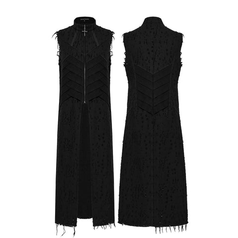 Punk structure long vest