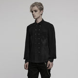 Goth striped flocking shirt