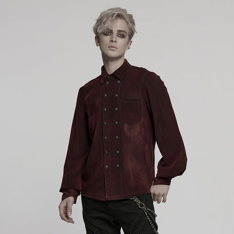 Goth striped flocking shirt