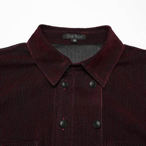 Goth striped flocking shirt