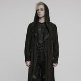 Goth Decadent Asymmetric Hooded Knitted Jacket
