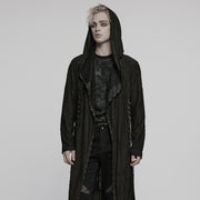 Goth Decadent Asymmetric Hooded Knitted Jacket