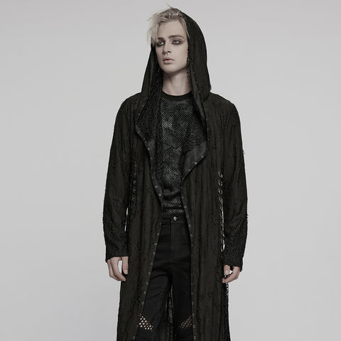 Goth Decadent Asymmetric Hooded Knitted Jacket