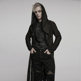 Goth Decadent Asymmetric Hooded Knitted Jacket