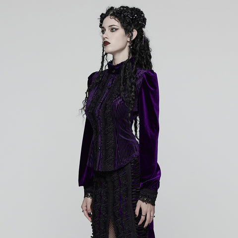 Daily Delicate Velvet Goth Shirt