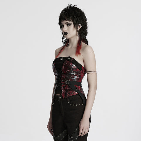Punk drawstring tube top