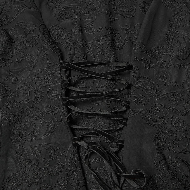 Goth Embroidered Chiffon Shirt