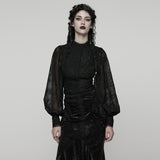 Goth Embroidered Chiffon Shirt