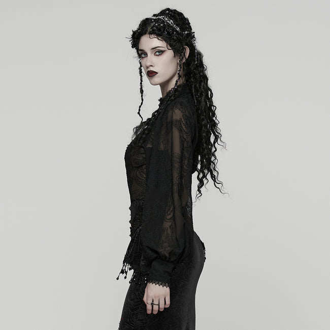Goth Embroidered Chiffon Shirt